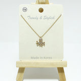 99178, OCTOPUS CUBIC ZIRCONIA CHARM PENDANT NECKLACE