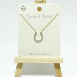 99179, HORSESHOE CUBIC ZIRCONIA PENDANT NECKLACE