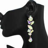 99201, MULTI SHAPE RHINESTONE EVENING EARRING