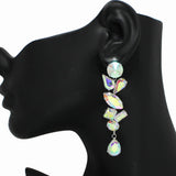 99201, MULTI SHAPE RHINESTONE EVENING EARRING