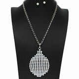 99262, GEOMETRIC PEARL STUDDED PENDANT NECKLACE