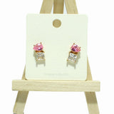 Geometric Rhinestone Stud Earring - view 2