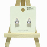 99293, TEARDROP CUBIC ZIRCONIA STUD EARRING