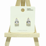 99293, TEARDROP CUBIC ZIRCONIA STUD EARRING