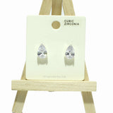 99293, TEARDROP CUBIC ZIRCONIA STUD EARRING