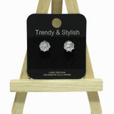 99308, 7MM CUBIC ZIRCONIA STUD EARRING