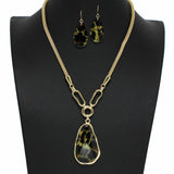 99312, GEOMETRIC GLITTER CELLULOID ACETATE NECKLACE