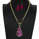 99312, GEOMETRIC GLITTER CELLULOID ACETATE NECKLACE