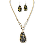 99312, GEOMETRIC GLITTER CELLULOID ACETATE NECKLACE