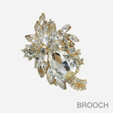 99329, FLORAL RHINESTONE PIN BROOCH