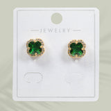Clover Rhinestone Stud Earring - view 3