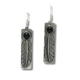 Engraved Leaf Western Rectangle Dangle Earring - view 3
