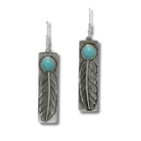 Engraved Leaf Western Rectangle Dangle Earring