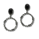 Western Round Knot with Turquoise Stone Dangle Earring - view 3