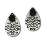 Western Engraved Teardrop Turquoise Stone Earring - view 4