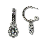 99347, WESTERN FLOWER DANGLE ROUND HOOP EARRING