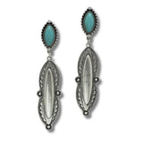 Western Turquoise Stone Dangle Earring - view 2