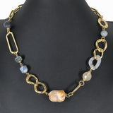 99394, SEMI PRECIOUS STONE WITH BEADED NECKLACE