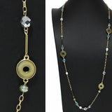 99412, ROUND SEMI PRECIOUS STONE LONG BEADED NECKLACE