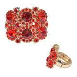 99418, MULTI ROUND RHINESTONE STRETCH RING