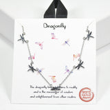99423, GOLD DIPPED, DAINTY DRAGONFLY STATION NECKLACE