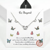 99425, GOLD DIPPED, "GO BEYOND" DAINTY BUTTERFLY CUBIC ZIRCONIA NECKLACE