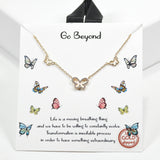 99425, GOLD DIPPED, "GO BEYOND" DAINTY BUTTERFLY CUBIC ZIRCONIA NECKLACE