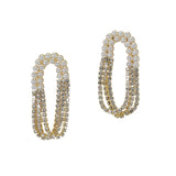 99451, GEOMETRIC PEARL WITH CRYSTAL RHINESTONE EARRING