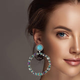 Western Navajo Bead Round Dangle Earring