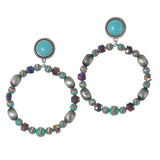 Western Navajo Bead Round Dangle Earring - view 2