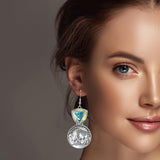Western Buffalo Coin with Rhinestone Dangle Earring