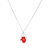 99463, CHRISTMAS MITTEN GLOVES EPOXY PENDANT NECKLACE