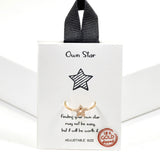 99488, GOLD DIPPED, "OWN STAR" STAR CZ ADJUSTABLE RING