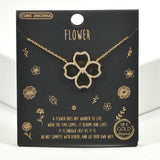 99489, GOLD DIPPED, "FLOWER" CUBIC ZIRCONIA NECKLACE