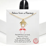 99490, GOLD DIPPED, "ADVICE FROM A FLAMINGO" PENDANT NECKLACE