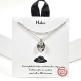 99491, GOLD DIPPED, "HALOS" DAINTY COWBOY HAT DOUBLE LAYERED NECKLACE