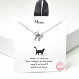 99493, GOLD DIPPED, "MEOW" DAINTY CAT NECKLACE