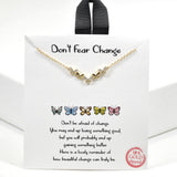 99494, GOLD DIPPED, "DON'T FEAR CHANGE" DAINTY BUTTERFLY CZ NECKLACE