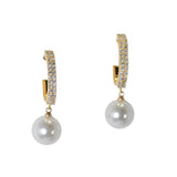 99510, CRYSTAL RHINESTONE WITH PEARL DANGLE EARRING