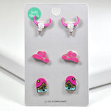 Western Theme Wood Stud Earring SET - view 2