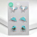 Western Theme Wood Stud Earring SET - view 3