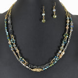 99521, HANDMADE BEAD DOUBLE LAYERED NECKLACE