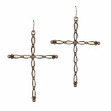 99537, WESTERN CROSS TURQUOISE STONE DANGLE EARRING