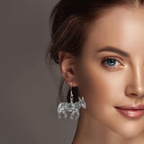 99540, GOAT ENGRAVED METAL DANGLE EARRING