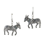 99540, GOAT ENGRAVED METAL DANGLE EARRING