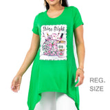 99553, "SHINE BRIGHT" MAKEUP CRYSTAL EMBELLISHED T-SHIRT TOP