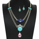 Western Rhinestone with Chain Accent Necklace - view 2