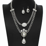 Western Rhinestone with Chain Accent Necklace - view 3