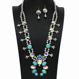 Western Squash Blossom Rhinestone Necklace