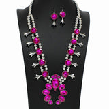 Western Squash Blossom Rhinestone Necklace - view 2